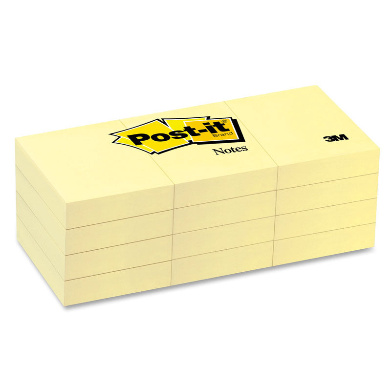 3M 653 Post-it Notes 1.5"x2" Yellow 12pads