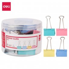 E8551A DELI COLOR BINDER CLIP (12PCS/TUB)
