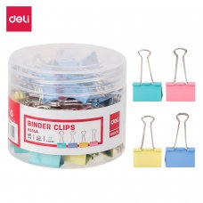 E8555 DELI COLOR BINDER CLIP (40PCS/TUB)