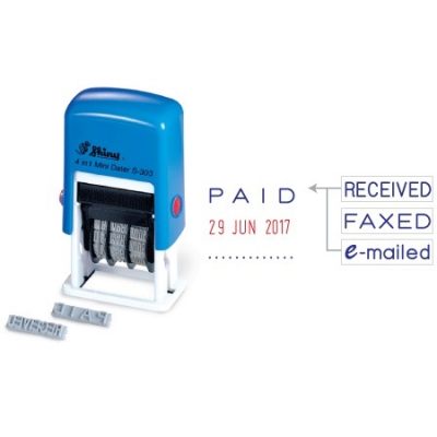 Shiny Self-Inking 4-in-1 Mini Date Stamp S-303